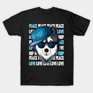 Funny Husky Rapper Hip-Hop Lovers Rap Music Fan T-Shirt